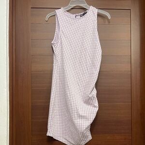 Zara Ruching gingham dress
